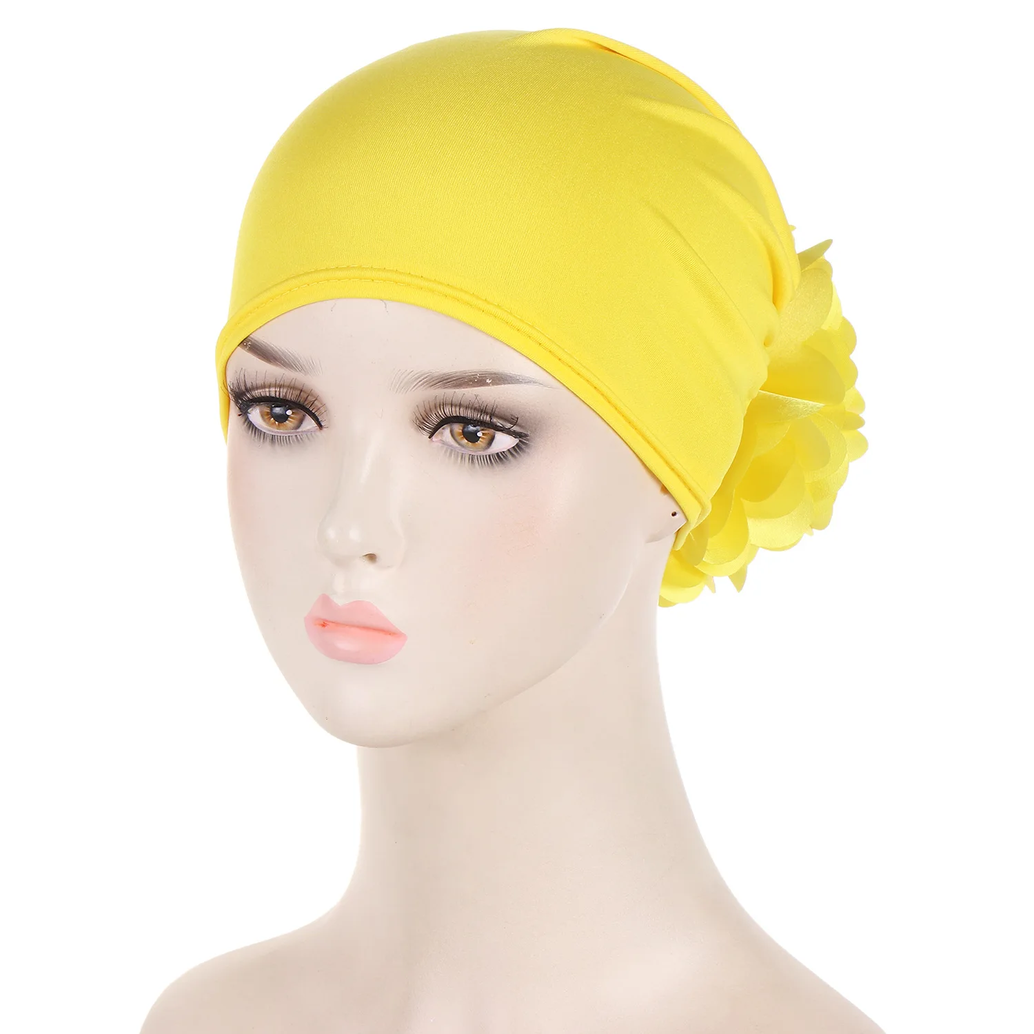 Solid Colored Flowers Muslim Turban For Women Islamic Inner Hijab Cap Islamic UnderScarf Arab wrap Head Scarves turbante mujer