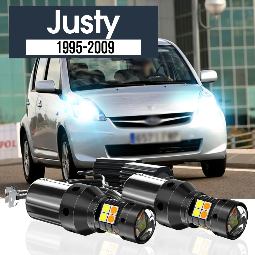 

2pcs LED Dual Mode Turn Signal+Daytime Running Light Blub DRL Canbus Accessories For Subaru Justy 1995-2009 2004 2005 2006 2007