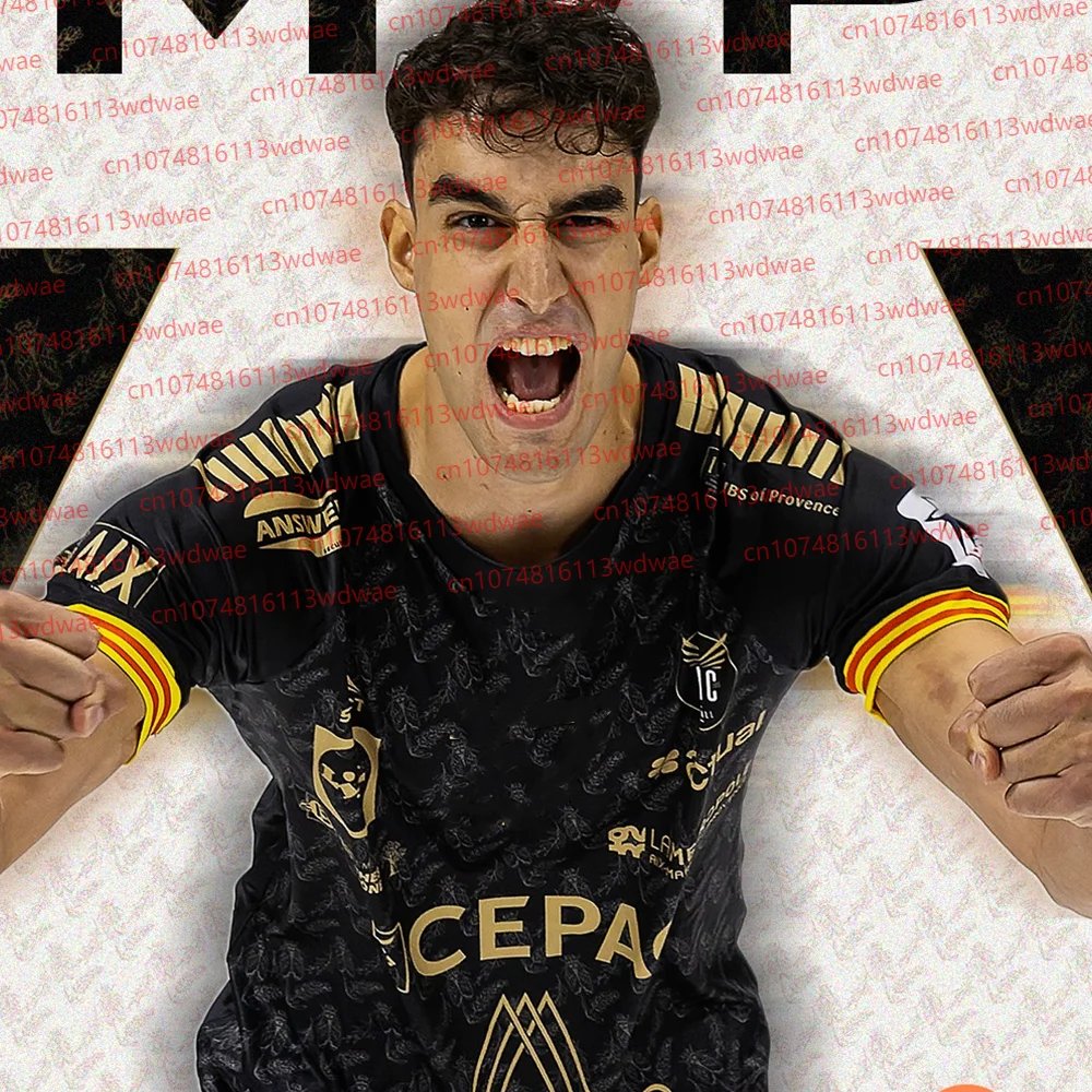 

Футболка для мужчин Франция Прованс Aix Université Клубная гандбольная рубашка Молодежная детская спортивная одежда Тренировочная гандбольная форма Гандбольная майка