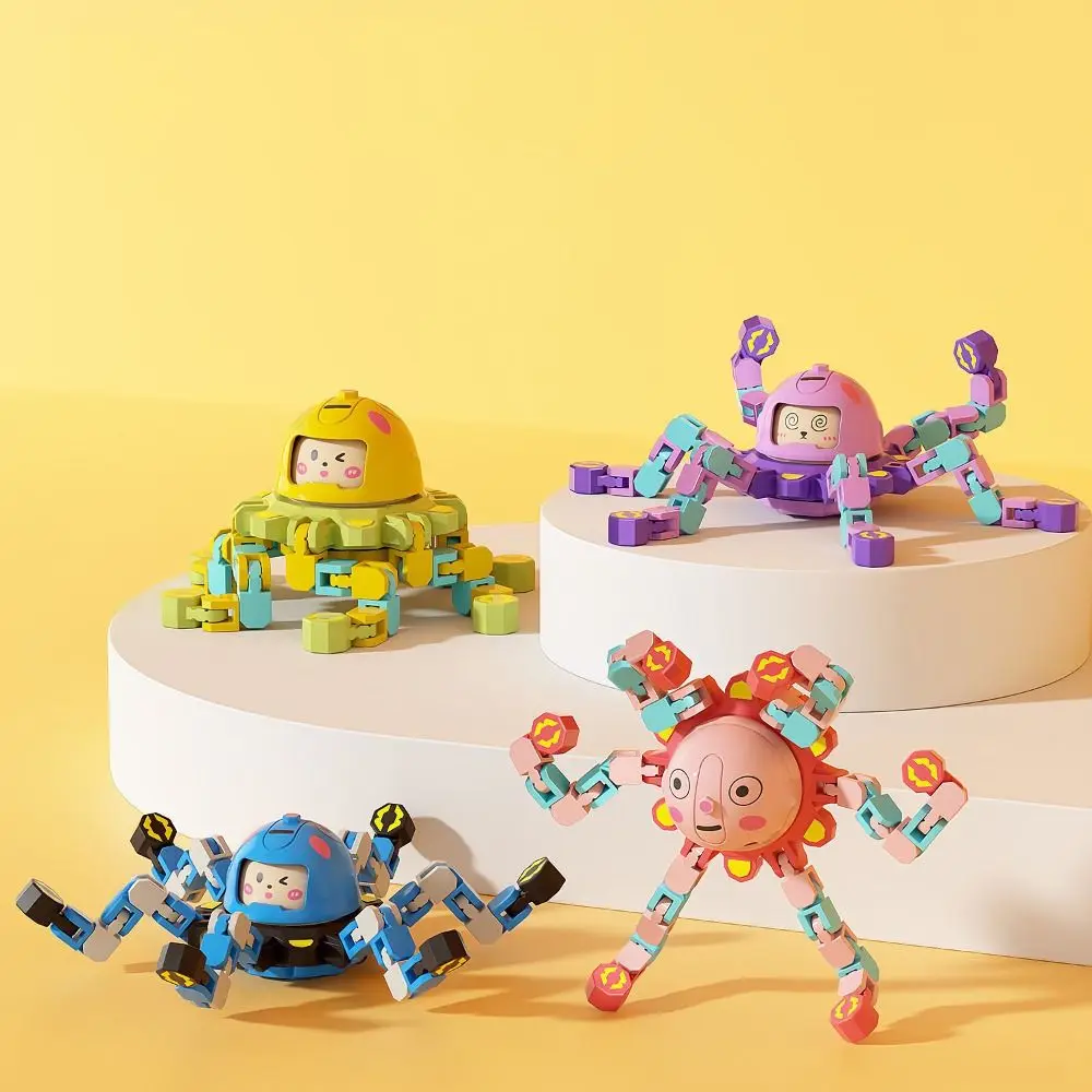 

Пластиковый механический светящийся гироскоп, робот-осьминог, без сопротивления, кончик пальца, универсальная цепочка, меняющая лицо, светятся в темноте