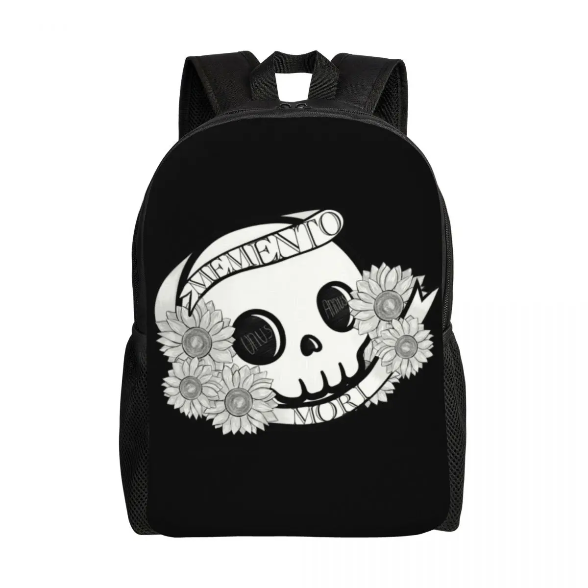 

Memento Mori Laptop Backpack Men Women Basic Bookbag for College School Students Unus Annus Bag