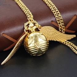 Magic Gold Fairy Ball Quartz Pocket Watch Men's and Women's Vintage Fob Watch Children's Gift Pendant Necklace Souvenir Cf1177