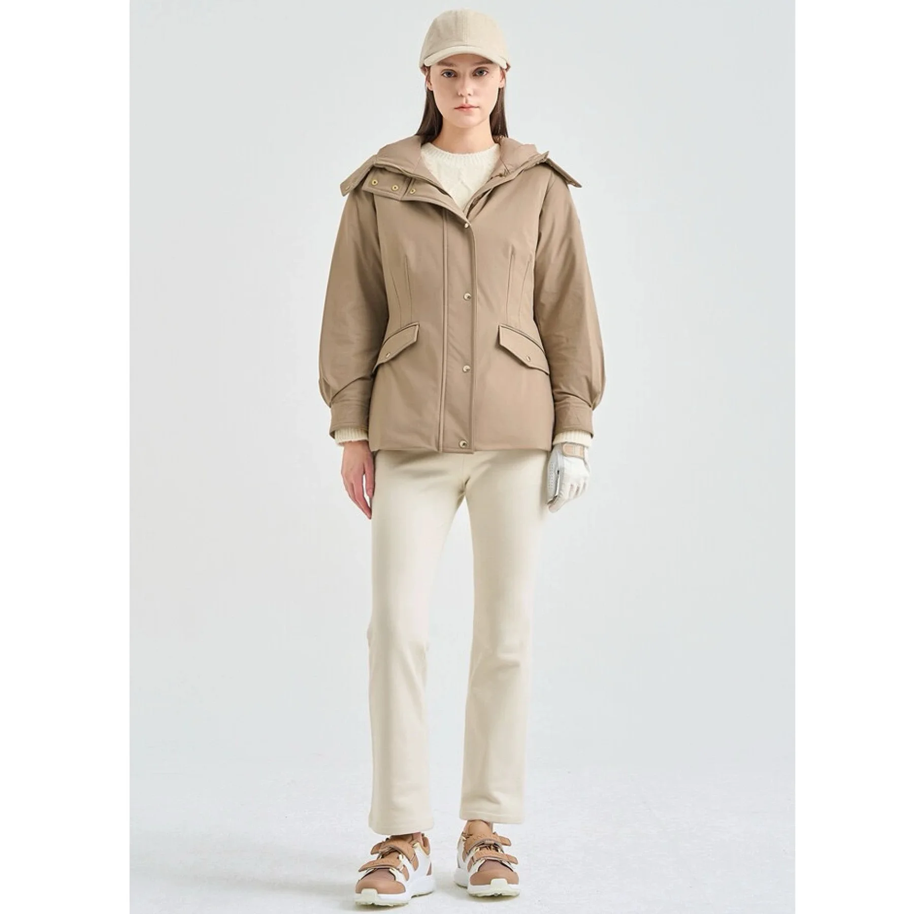 Casaco Parka de penas de ganso de inverno LAN25 com gola de pele real destacável e capuz longo Sve Commute Sle Single Bu...