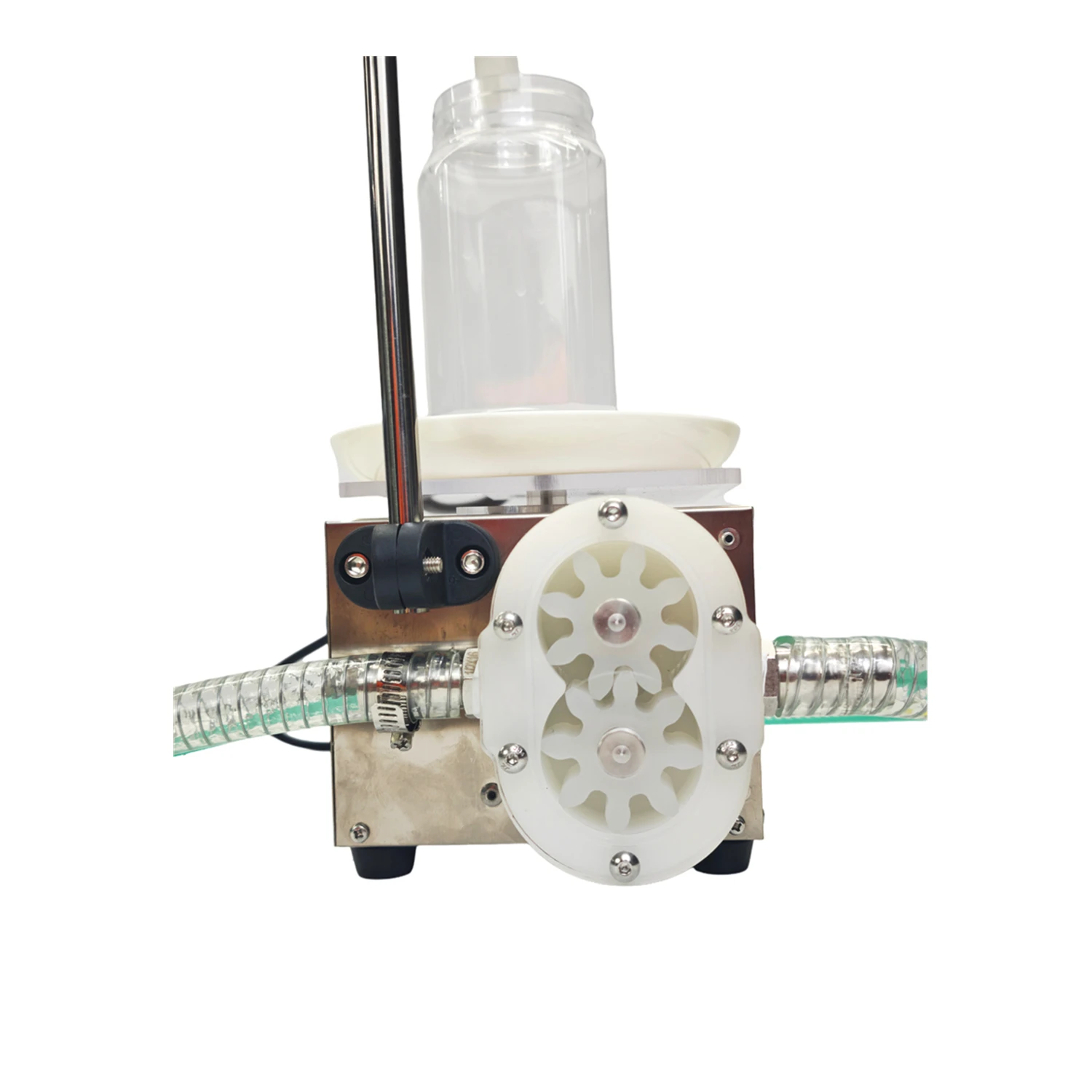 آلة تعبئة العسل الذكية مضخة تروس الشفط الذاتي 4L/8L معدل التدفق وزنها آلة تعبئة السوائل اللزج آلة تعبئة يدوية