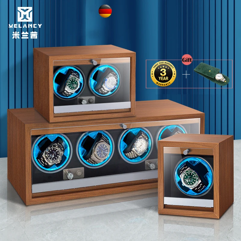 BOLAI Brand Luxury Wood Watch Winder High-End 2 4 6 Slot Automatic Watches Box with Mabuchi Moto Watch Cabinet Clock Storage Box