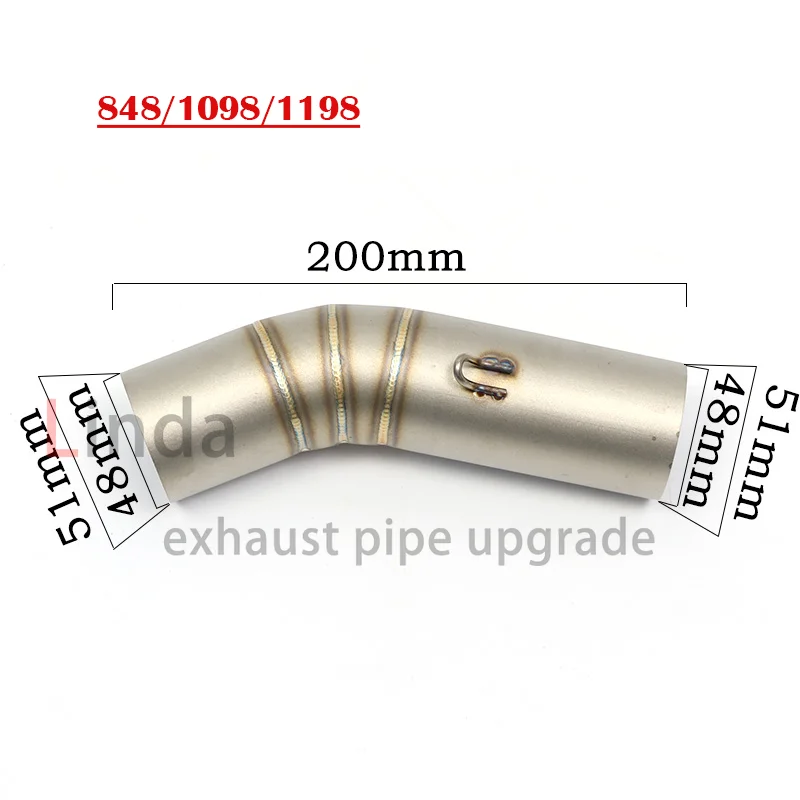 For Ducati monster 696/795/796 848/1098/1198 motorcycle exchaust system exhaust pipe Middle Section Stainless steel pipe