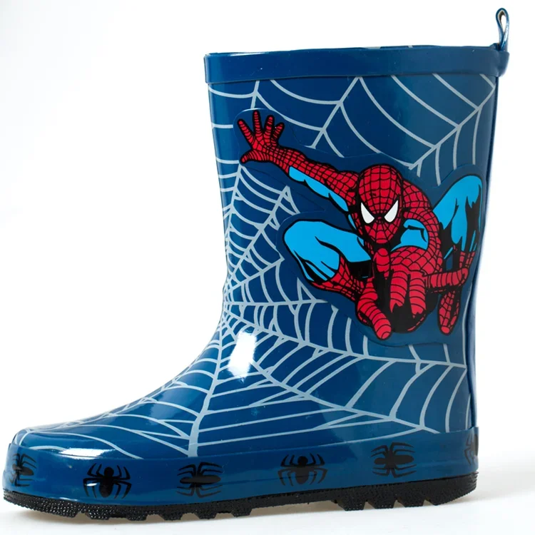 Nowe dziecięce buty przeciwdeszczowe Spider-Man z kreskówek Disneya studenckie kalosze moda dziecięca antypoślizgowe krótkie buty