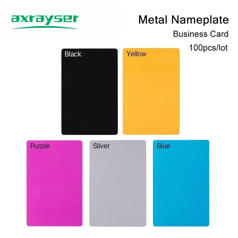 100PCS Metal Business Cards Nameplate Multicolor Aluminium Alloy Material for Laser Marking Machine CO2 Laser Marker