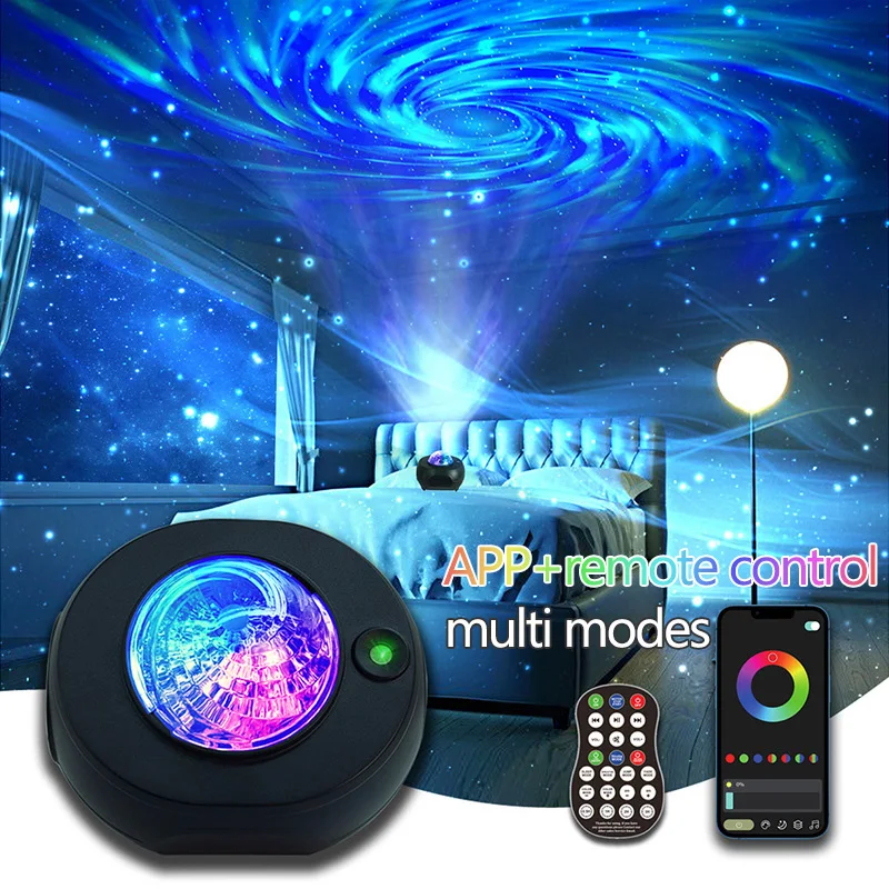 Imagem -02 - Galaxy Starry Night Light Projetor Usb Led Night Lamp Bluetooth Speaker Vortex Star Sky Teto Party Mood Decoração do Quarto