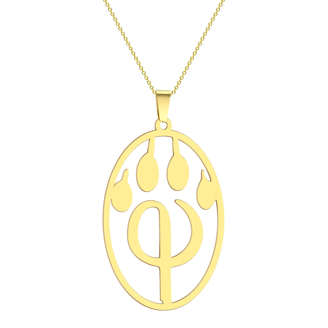 Kinitial PhiPaw Symbol Furry Pendant, aço inoxidável Furry Fan Necklace, amuleto do emblema do logotipo, colares por atacado