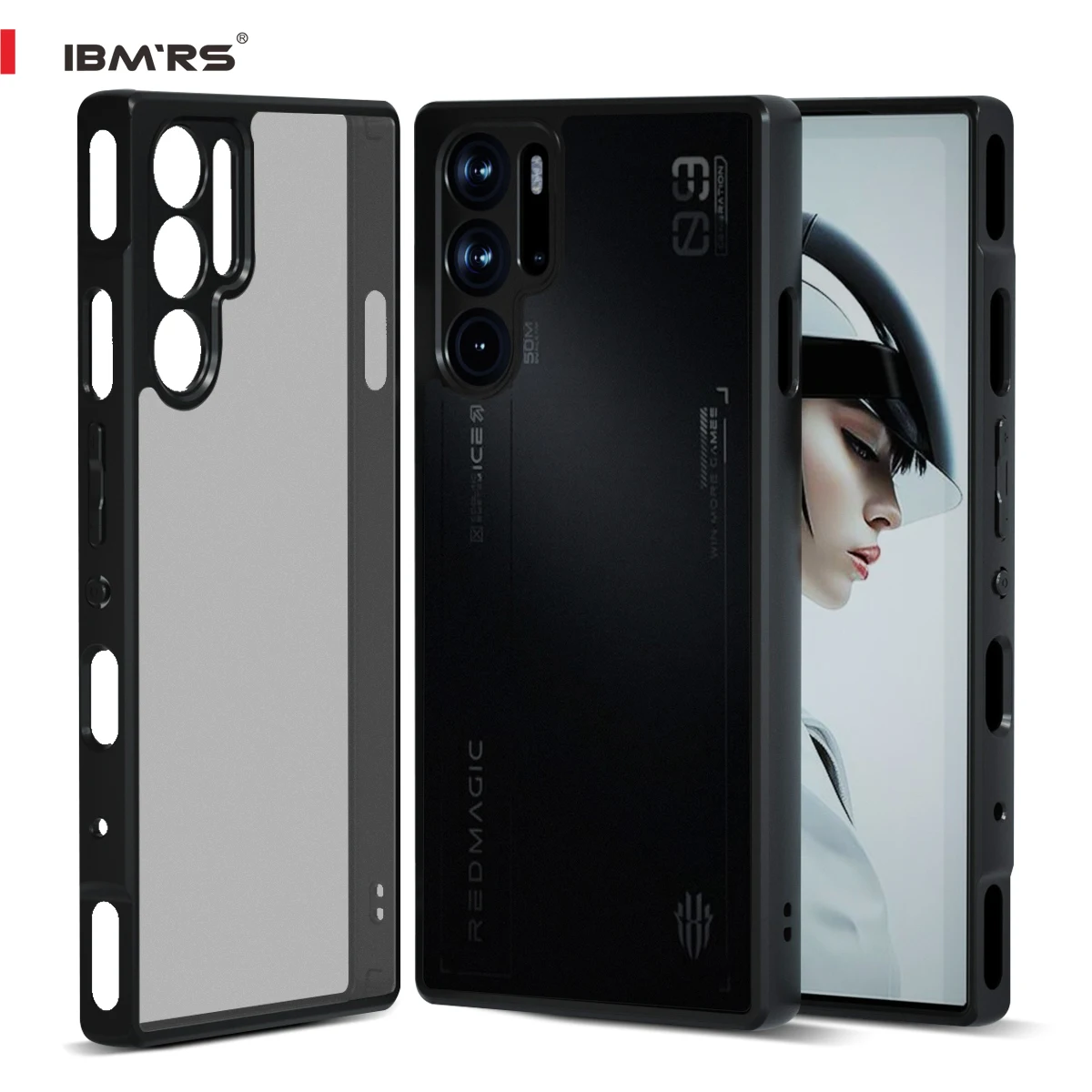 

IBMRS [Military Grade Drop Protection]for nubia Red Magic 9S Pro+ Case, Clear camo 2 in 1 Hard Back Protective Cover