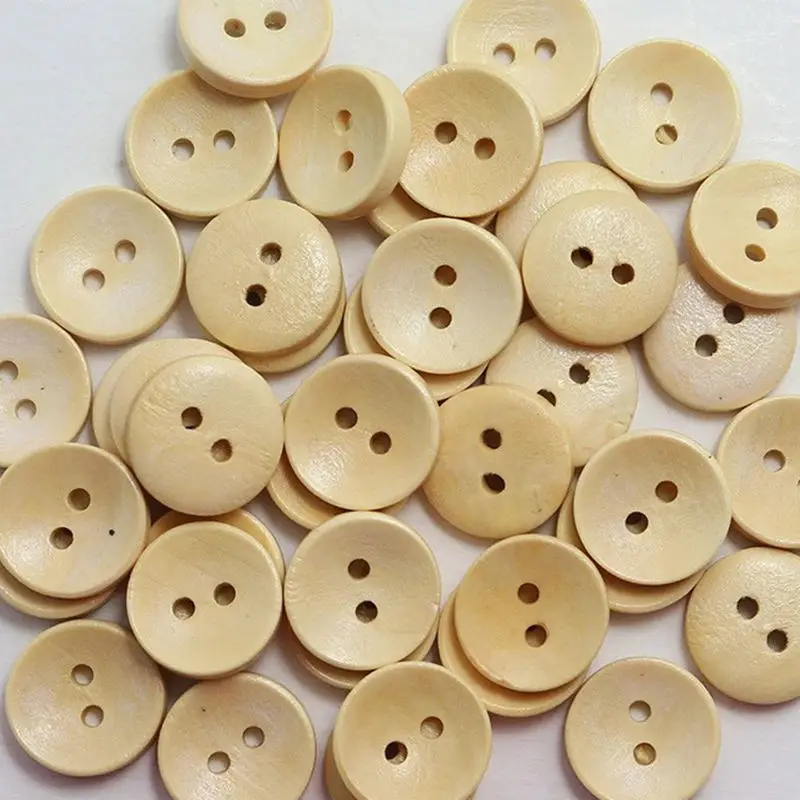 100PCs bottoni in legno rotondi in legno naturale caffè rosso fai da te cucito Scrapbooking per vestiti fatti a mano 2 fori 4 fori 11.5mm 25mm