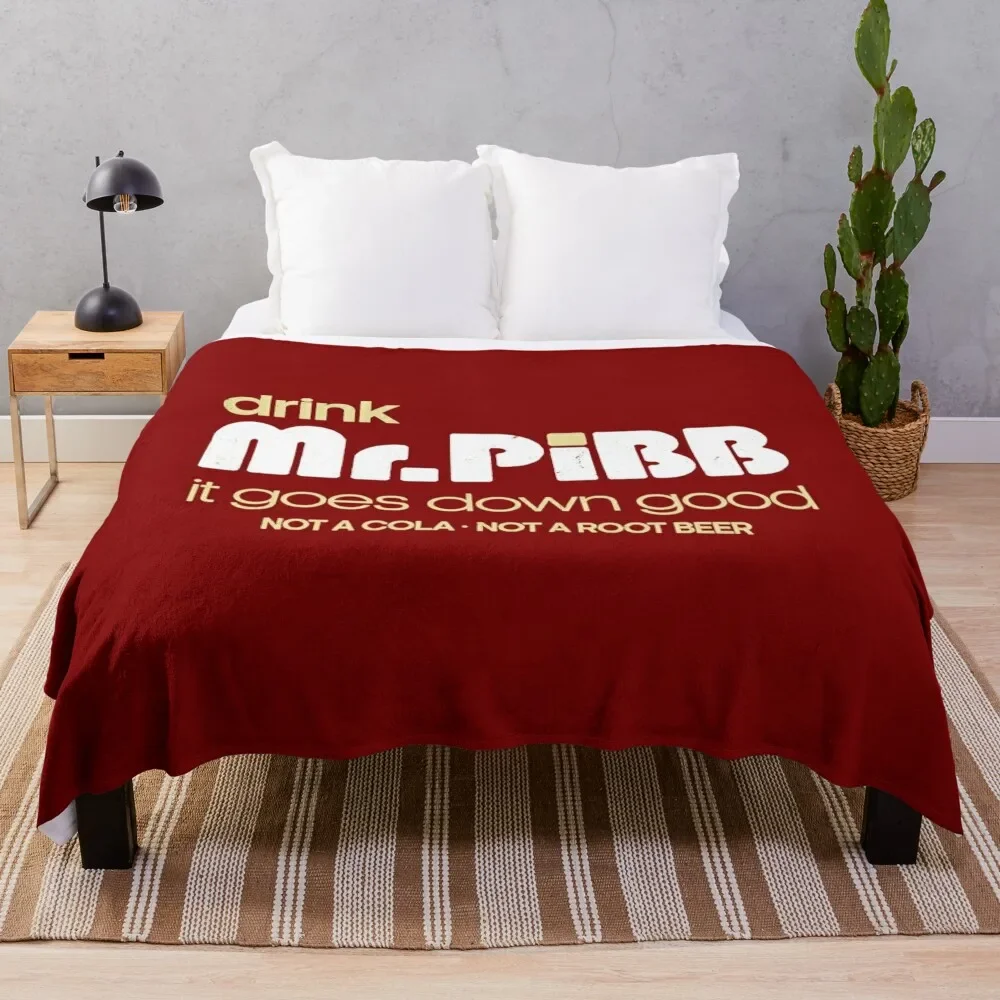 

Drink Mr Pibb // Vintage 80s Distressed Style Throw Blanket Warm Comfortable Blanket Gift for Parents Friends
