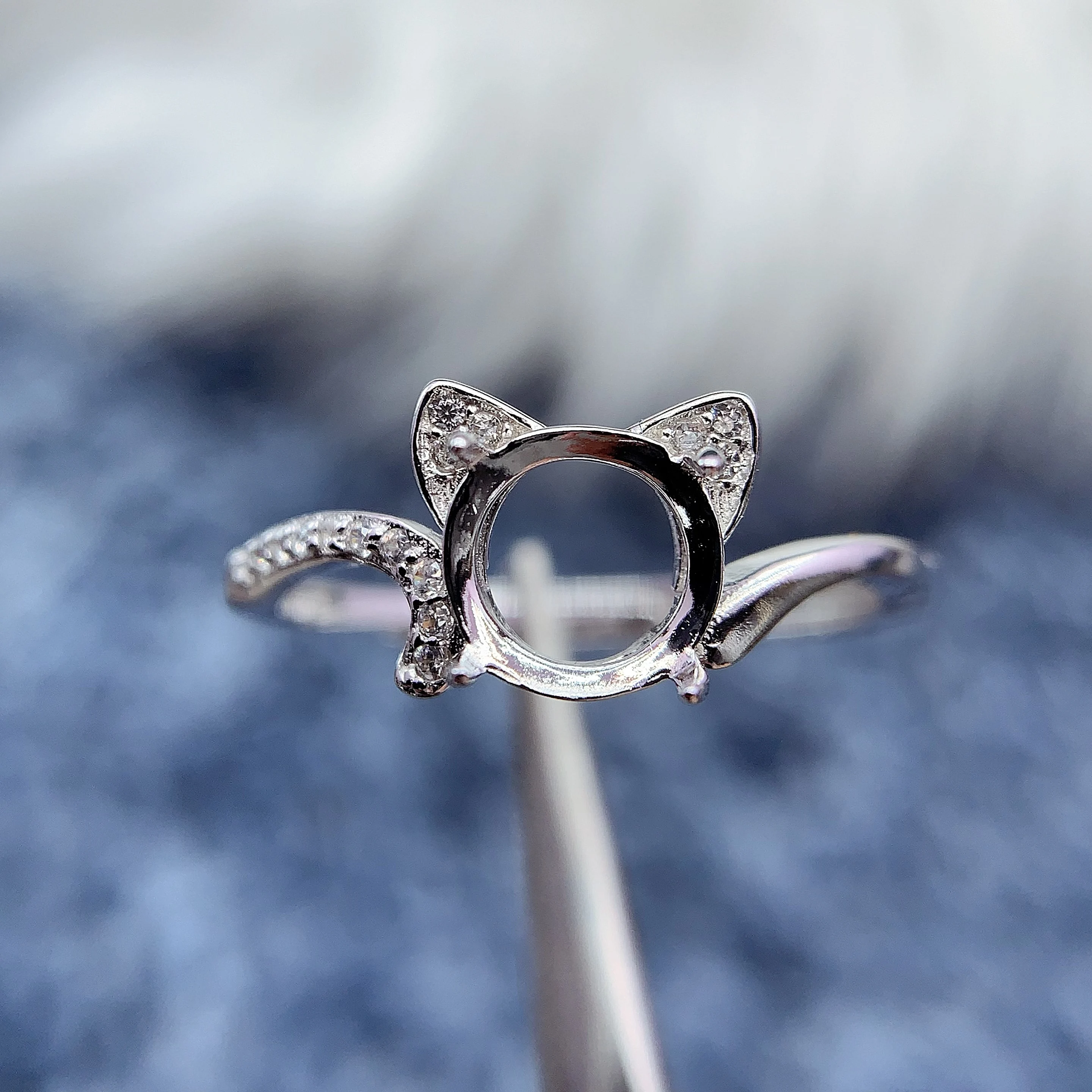 

MeiBaPJ Inlay Round 7*7mm S925 Sterling Silver DIY Empty Ring Setting For Women Gift Fine Charm Wedding Luxury Jewelry Wholesale