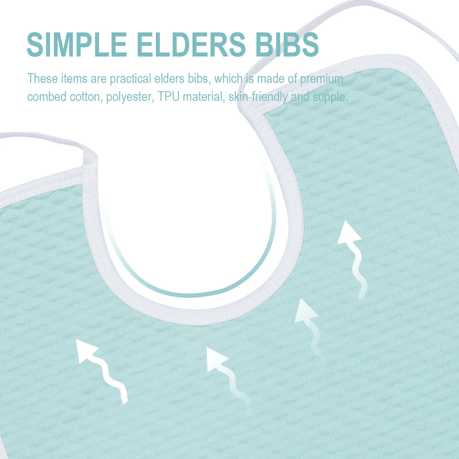 

2Pcs Elders Bibs Portable Waterproof Feeding Bibs Sky Blue Comfortable Nursing Dining Drooling Aprons