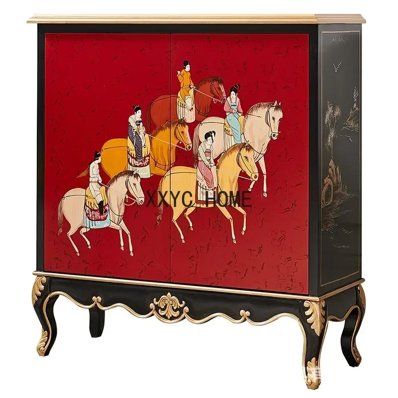 One-Piece Hallway Shoe Cabinet French High-End Sideboard Cabinet