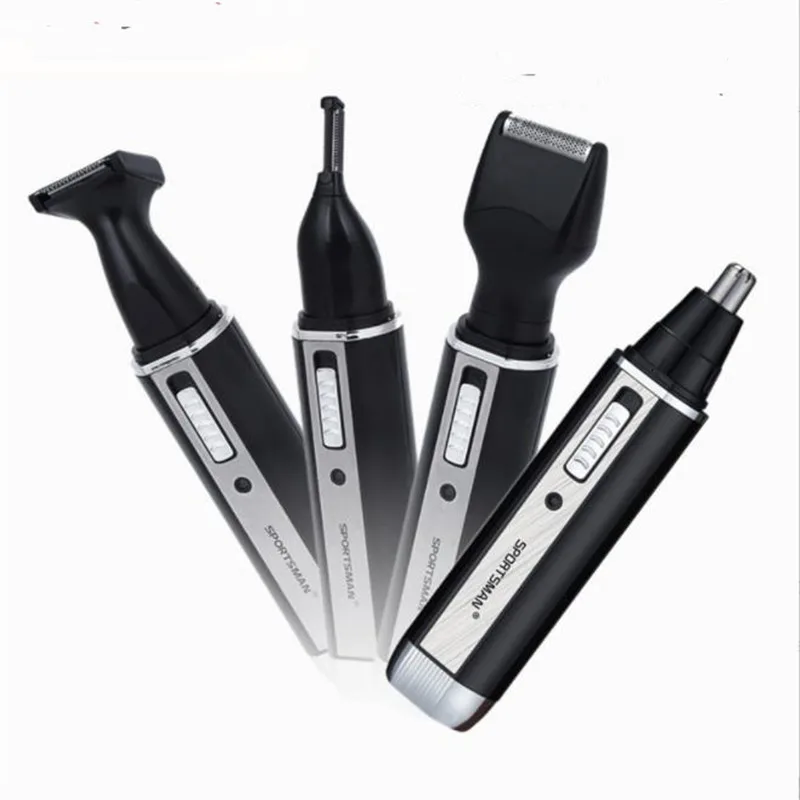Portable Electric Beard Shaver Razor Moustache Style Clipper Man Grooming Kit Nose Hair Cutter Face Shave Sideburn Trimmer 4 In1