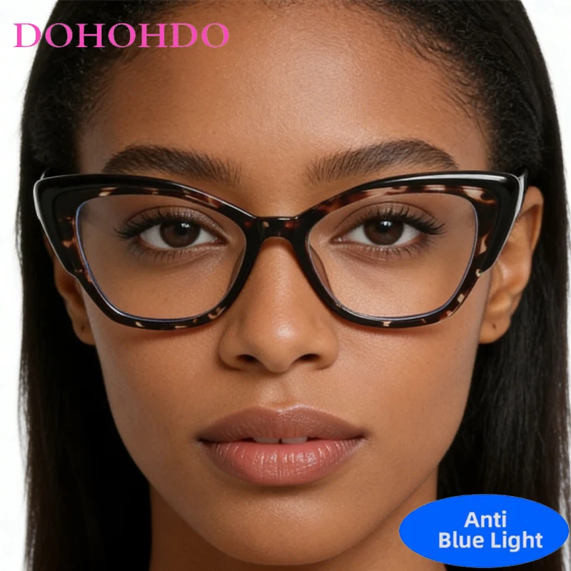 

TR90 Trendy Luxury Cat Eye Big Frame Anti Blue Light Glasses Women Men Brand Designer Optical Eyeglasses For Office Work Очки