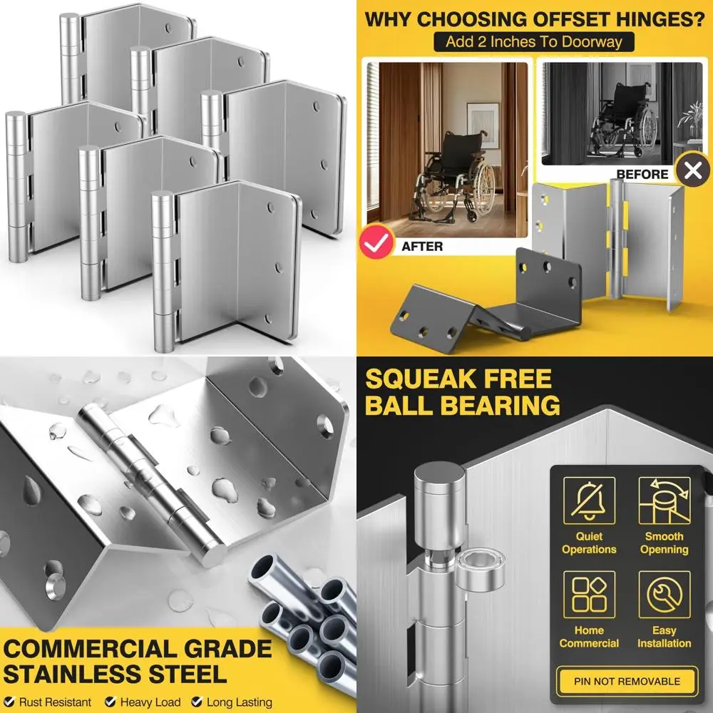 

Регулируемые дверные петли 3,5 дюйма с уголком радиуса 1/4, шарикоподшипник, расширяемый для 2-дюймового широкого открытия дверного проема, плавного управления