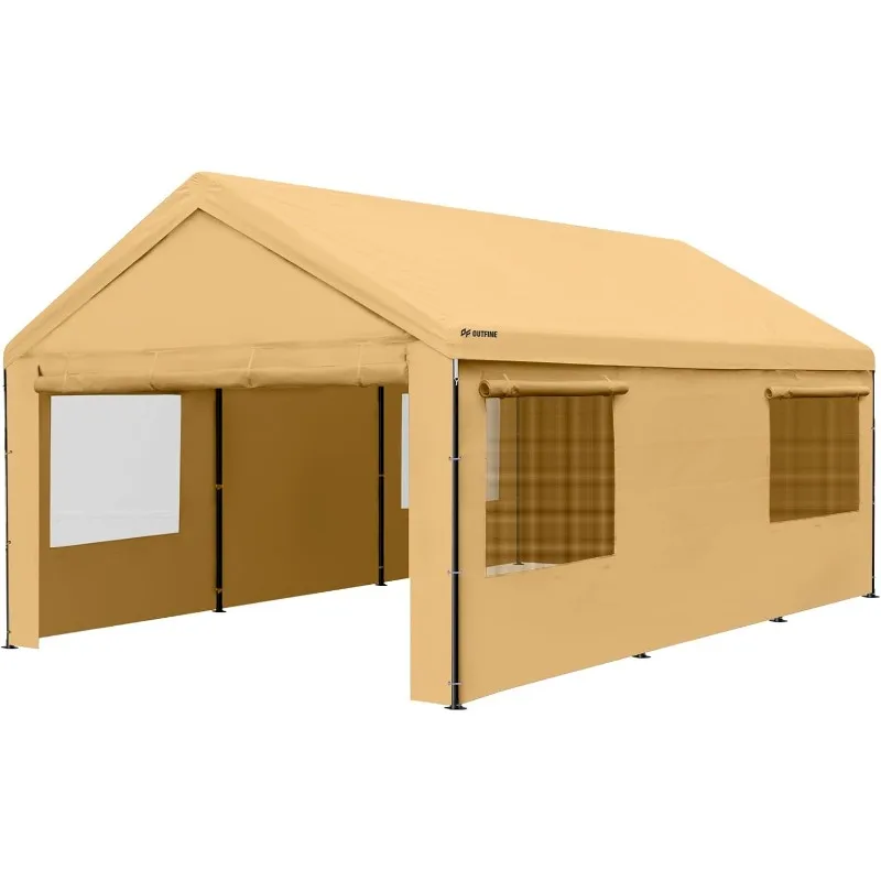 

Carport Canopy 12x20 FT Heavy Duty Boat Car Canopy Garage with Removable Sidewalls and Roll-up Ventilated Windows