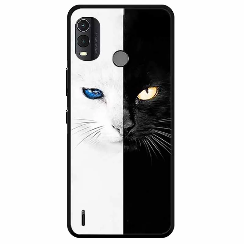 Custodia morbida in Silicone per Nokia C22 custodia 2023 TPU Wolf Lion verniciato Black Phone Coque per Nokia C22 C 22 4G nero per NokiaC22