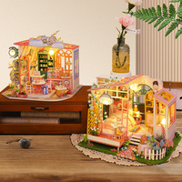 Cutebee DIY Doll House Miniature Dollhouse Building Kits Flower Bedroom Casa Villa Dollhouse With Light Toys for Girl Gift