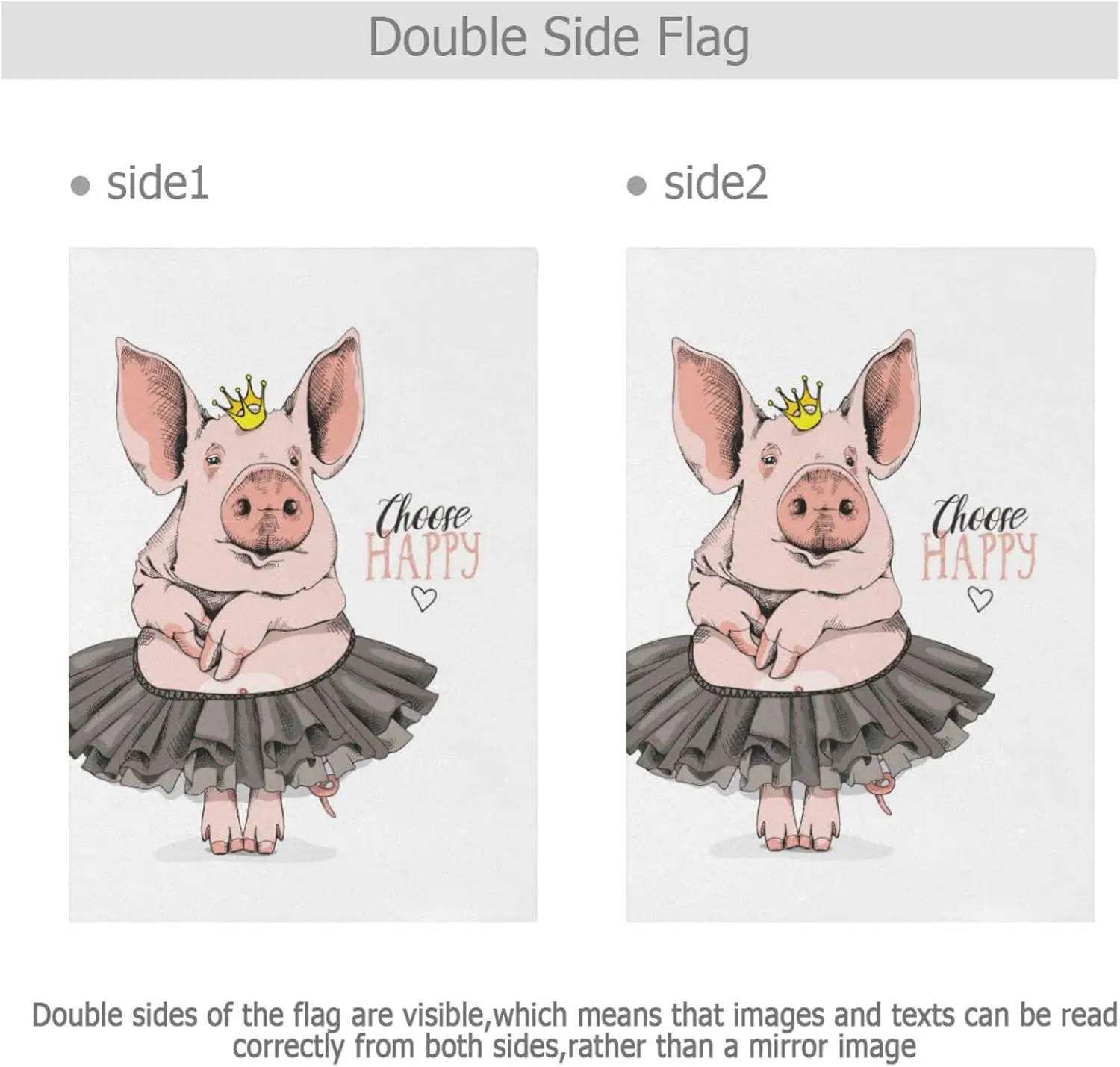 Funny Pig Spring Garden Flag 12x18 Double Sided Vertical Yard Flag Polyester Small House Flag Decorative Welocome Sign for Outsi