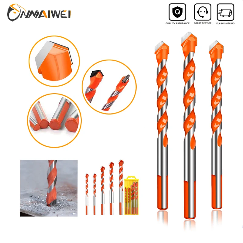 Multifunctional Triangle Drill Bit Diamond Drill Set Ceramic Tile Concrete Brick Wood Glass Punching Hole Saw Metal Drill