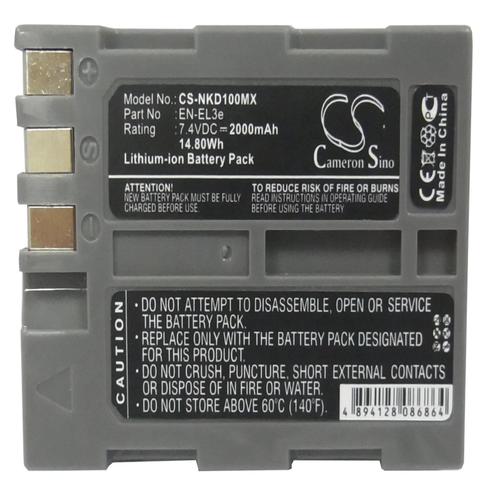 Li-ion Camera Battery for NIKON,7.4V, D100, D200, D50, D70, D70s, D80, D300S, D700, D90, D300