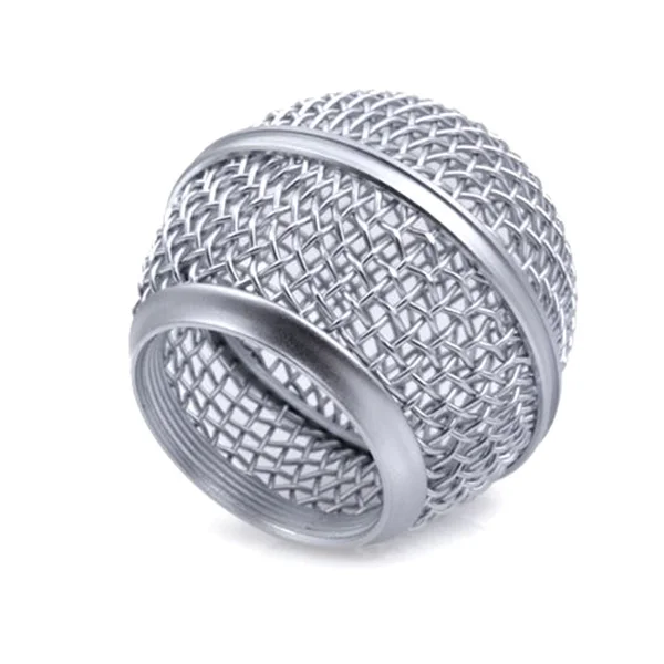 

Meshed Hardened Steel Mic Ball Head Silver 3.1Cm Inner Diameter 4.8Cm Height For Beta58 Mic Accessories
