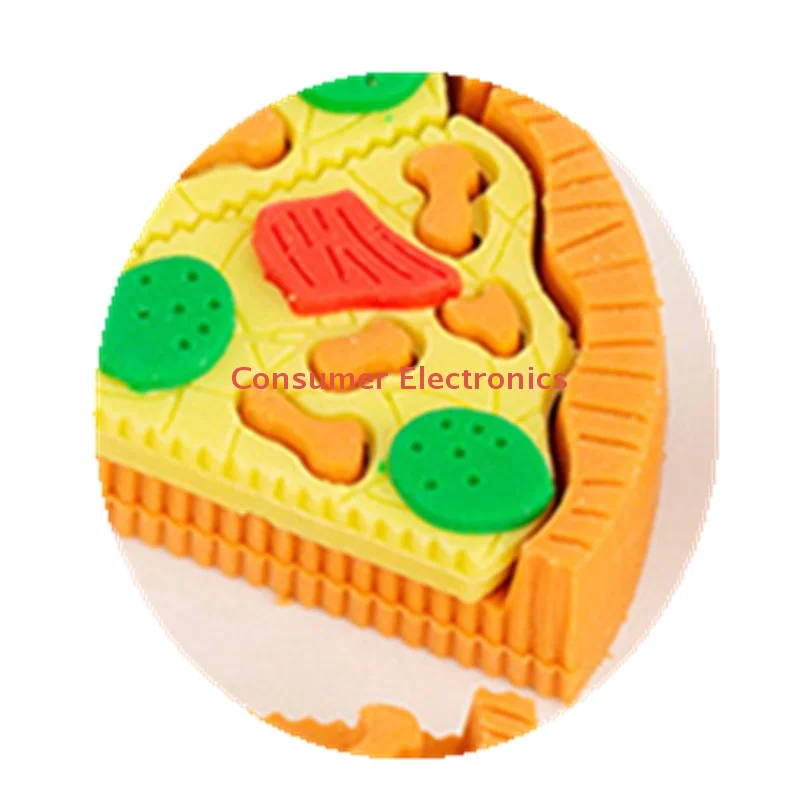 [C9] Juego de 7 Borradores Creativos con Forma de Pizza, Borradores de Goma Lindos y Creativos, Regalo para Niños, Material Escolar Kawaii para Oficina