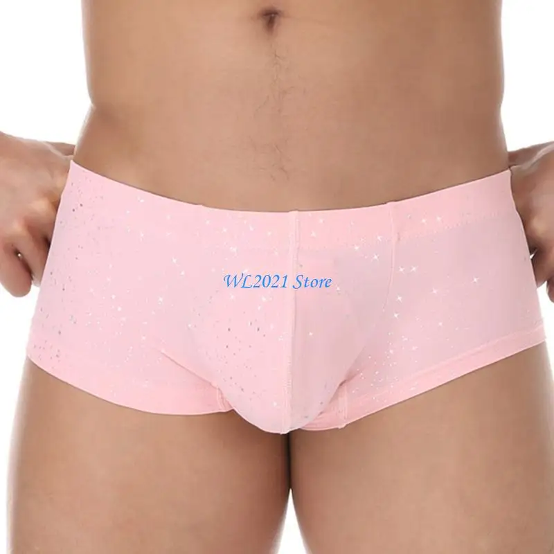 

G5GC Men's Glitter Sequins Underwear Shorts Low Waist Lingerie Briefs Clubwear