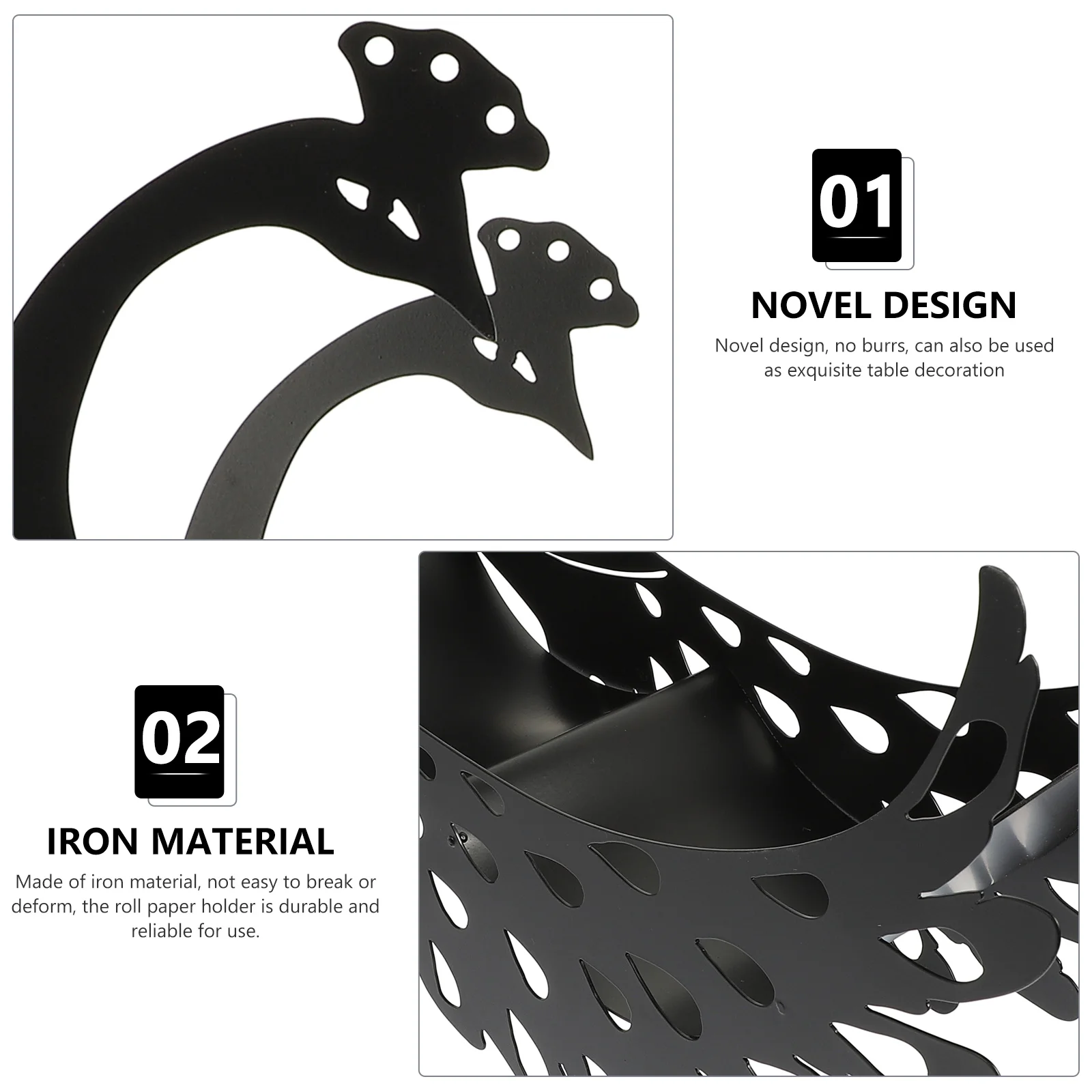 الطاووس ورقة لفة حامل معدن الحديد الأنسجة حامل مستقرة الحيوان شكل ورق التواليت تخزين الرف الحمام المطبخ الديكور #1