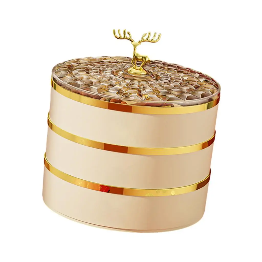 

Dried Snack Platter Chinese New Year Serving Tray Solid 3 Tiers Kitchen Tool