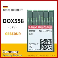 10PCS DOX558 GEBEDUR Heat Proof Titanium Groz-Beckert Needles For Keyhole Sewing Machine JUKI MEB-3200 BROTHER 980 Durkopp 558