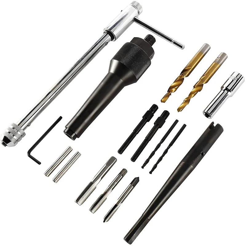 Damaged Glow Plug Removal Remover Thread Repair Drill Wrench Spark Plug Space Extractor Tool Kit 8MM 10MM