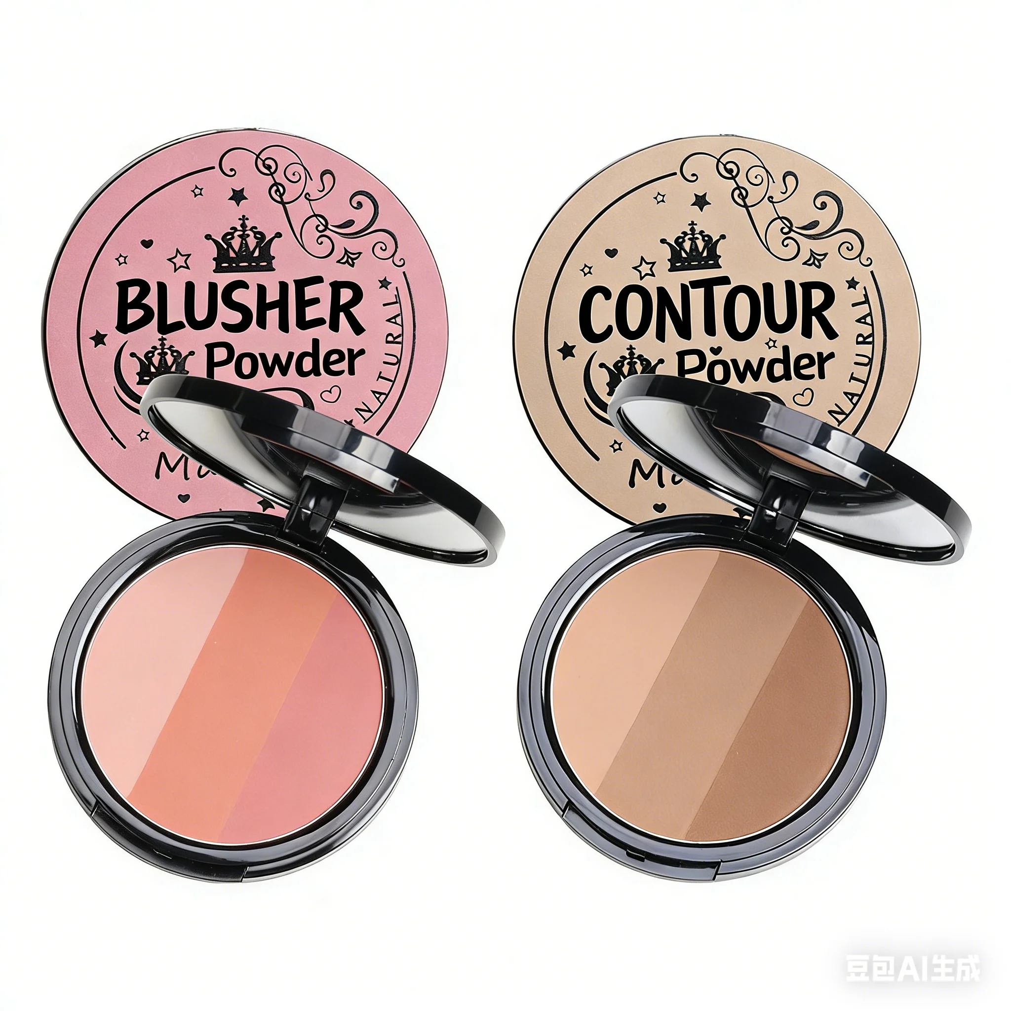 Neuerscheinung MAXFINE 3-Farben Gesichtskontur-Rouge-Palette, 3D Highlighter Shading Blusher Set, Feines Puder Natürlich Langanhaltend