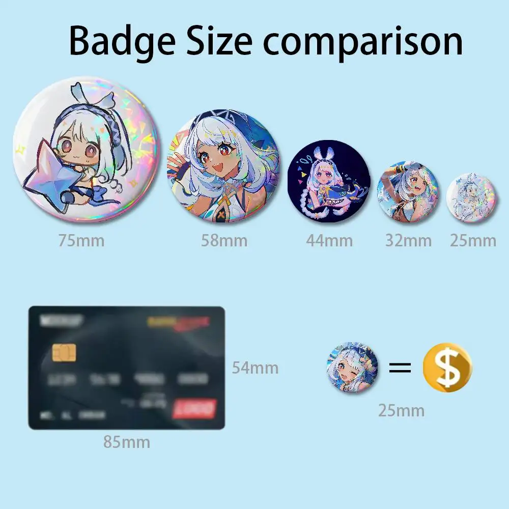 G-Genshin Impact Mualani Pins 58mm Cute Cartoon Badge Handmade Brooches for Backpack Accessories