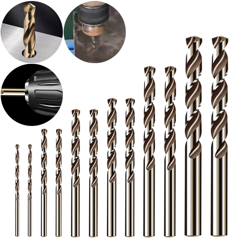 

HSS M35 Cobalt Drill Bit 135 Degree Accessories Auger Heat Resistance Handheld Drill Press 12pcs/set Practical