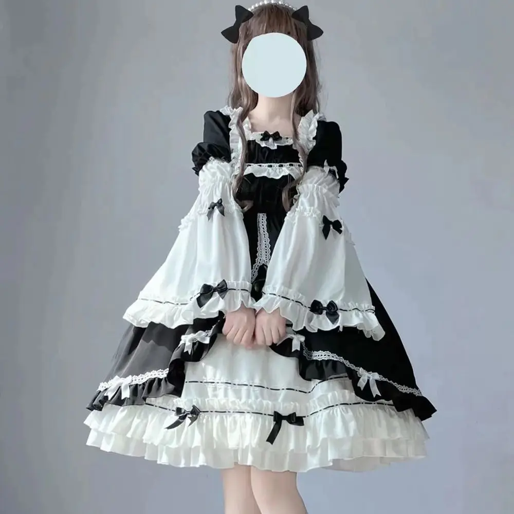 Plus Size 4XL 140KG Spring Lolita Dress for Women Detachable Sleeve VIntage Sweet Butterfly Party Evening Holiday Vestido