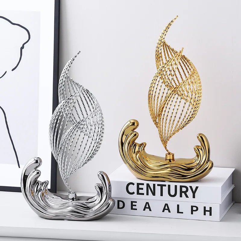 

Creative Metal Sailboat Models, Creative Ocean Style Desktop Decorations, Handicrafts, Small Boats, Home Decor Gifts