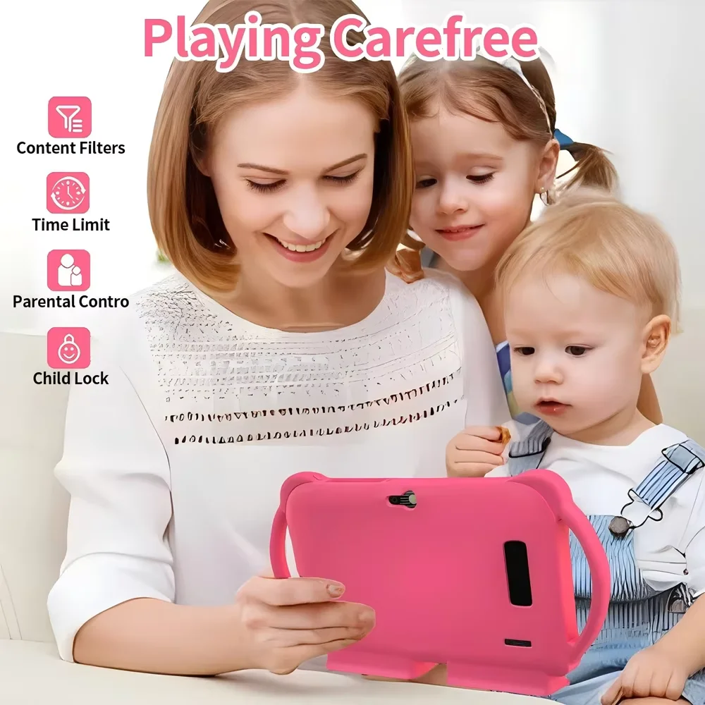 2026 New 7 Inch Kids Tablet 5GHz WiFi 4GB RAM 64GB ROM Dual Cameras 4000mAh Portable Mini Learning Drawing Tablet for Children