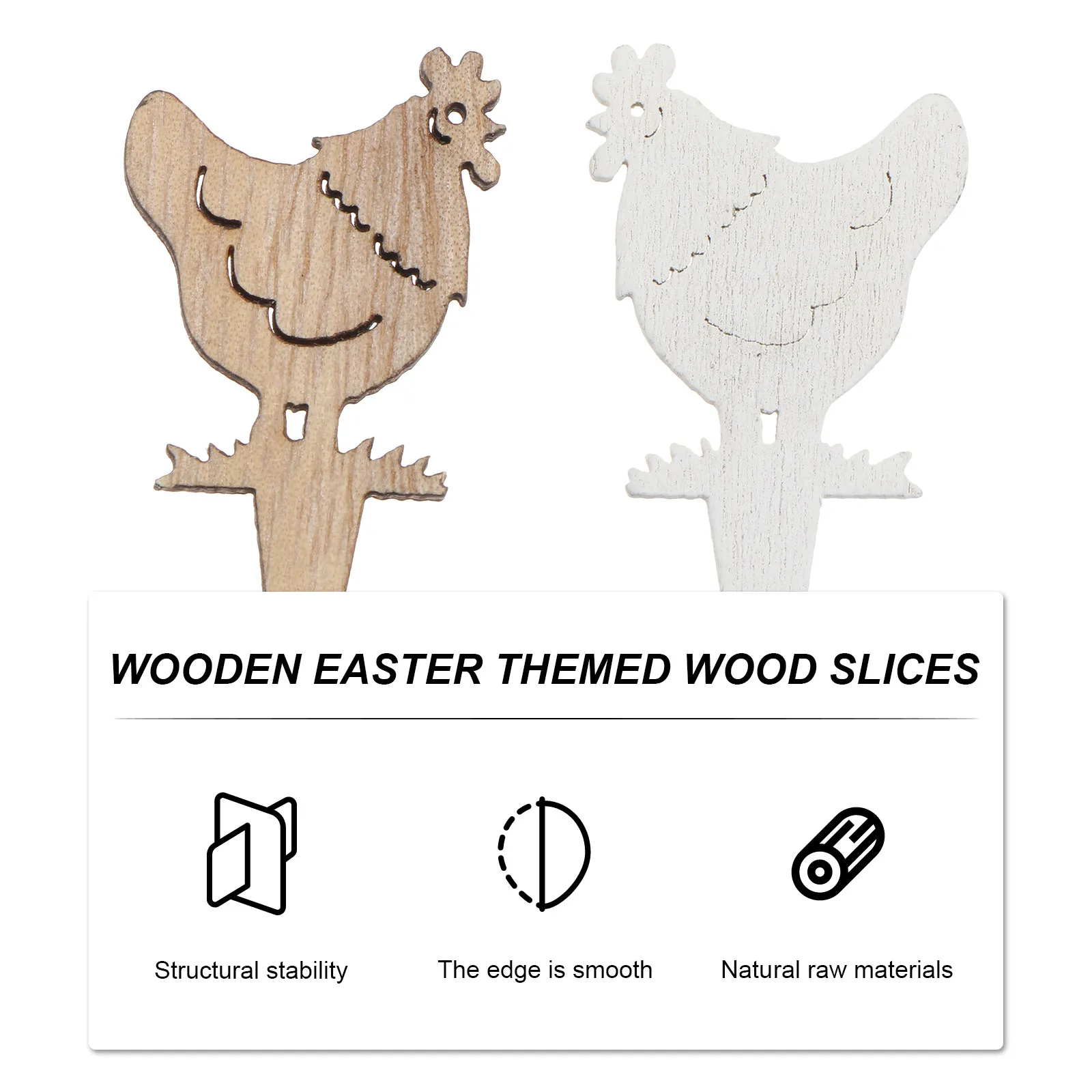 

72Pcs Easter Themed Wood Slices Cartoon Pattern Wooden Festival Decor DIY Craft Accessories Home Decoration Easter Craft Decor