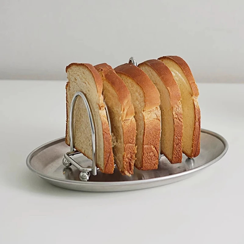 Stainless Steel Toast Bread Rack Restaurant Home Bread Holder 6 Slices Food Display Tool For Restaurant Kitchen Accessories