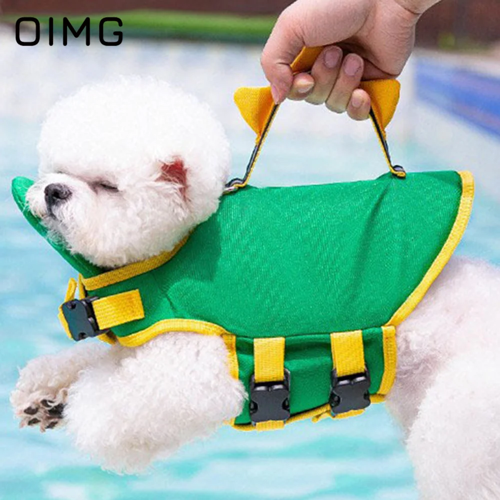 

OIMG Cute Dinosaur Shaped Pet Personal Flotation Device Summer Swimsuit Small Medium Dogs Suitable for Floating Clothes