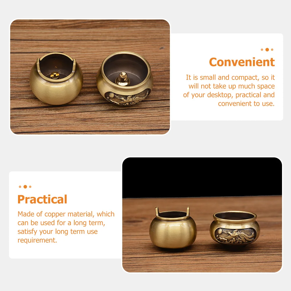 

Copper Retro Incense Burner Elegant Censer Holder Compact Size for Home Office Desk Decoration Creative Incense Burner