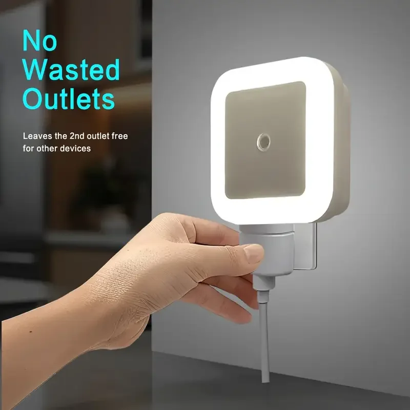 Luz nocturna con detección de luz, enchufe de luz LED nocturna inteligente, adecuada para dormitorios, baños, cocinas, pasillos, 1/2/4 Uds.
