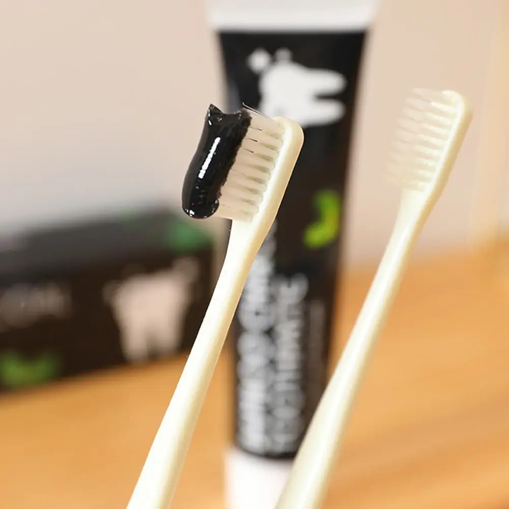 Dentifrice noir en bambou pour blanchir les dents, nettoyage en profondeur, produits de soins au charbon de bois, tout usage, 2 pièces