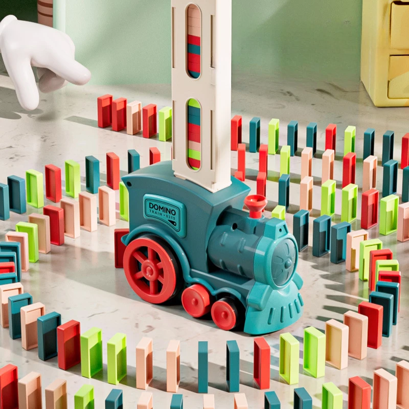 3set Children's Toys Dominoes Train Electric Train Automatic Throwing Toys Christmas New Year Gifts