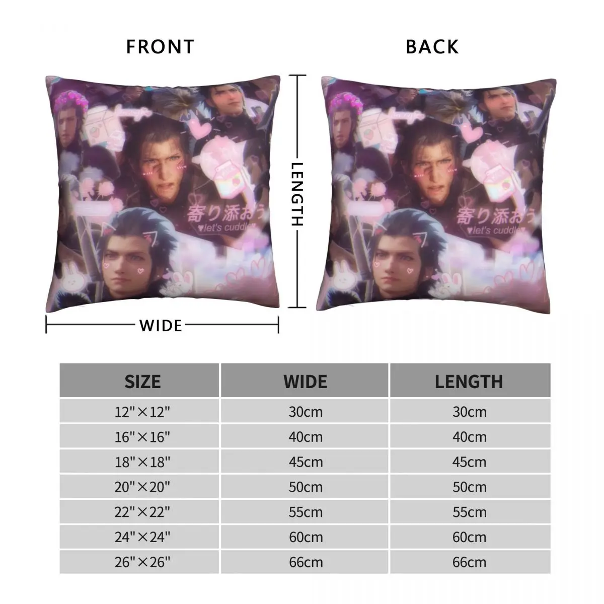 Zack Fair The Puppy Final Fantasy Square Pillowcase Polyester Linen Velvet Pattern Zip Decor Sofa Cushion Case